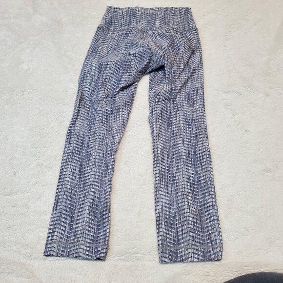 Lululemon Wunder Under High Rise Gray White  Active 21" Inseam Cropped Legging 6 - Picture 2 of 6